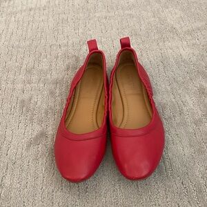 J. Crew Factory leather ballet flats. Sz 7 1/2. Red color